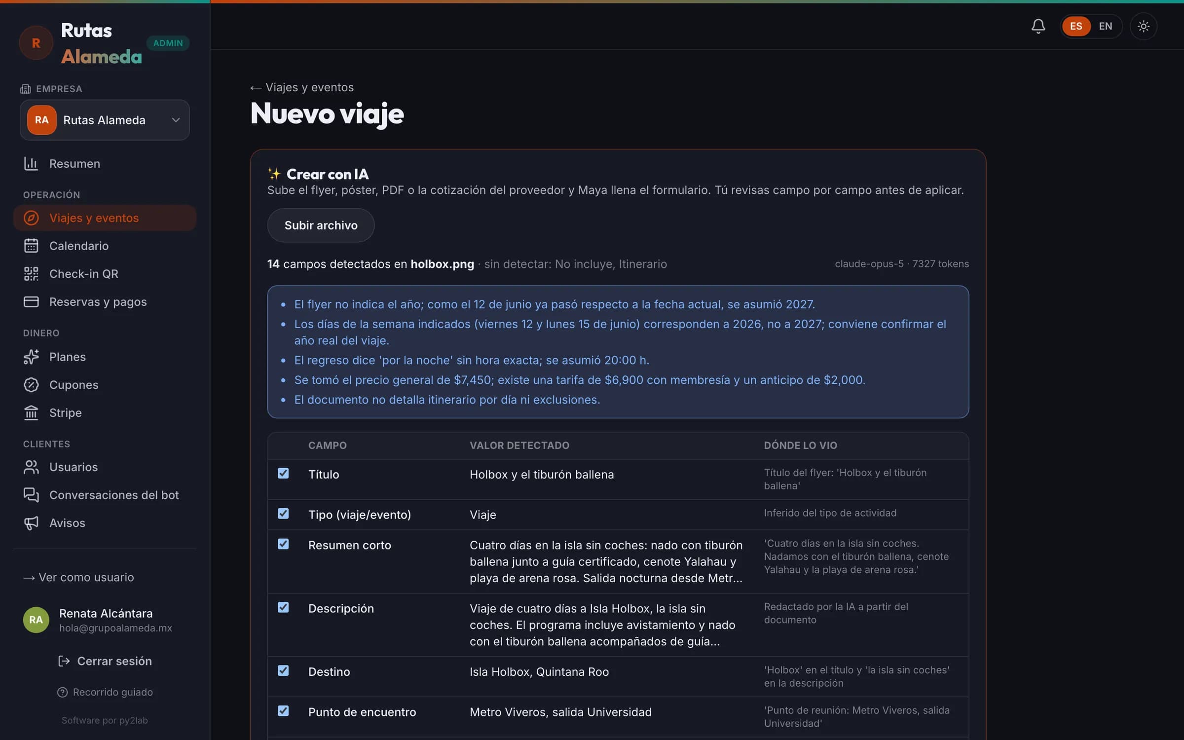 Le das el póster y llena el formulario